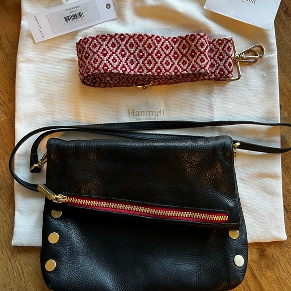 Hammitt Bags Hammett Vip Fold Over Crossbody Bag In Gunmetal Black